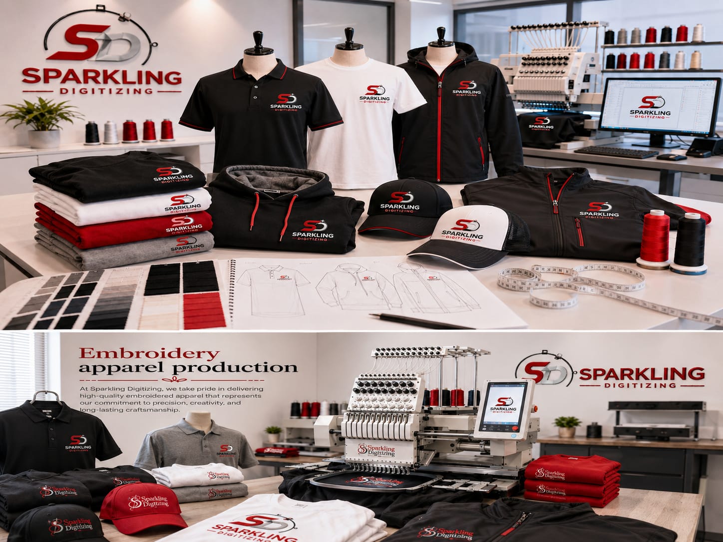 Embroidery apparel production